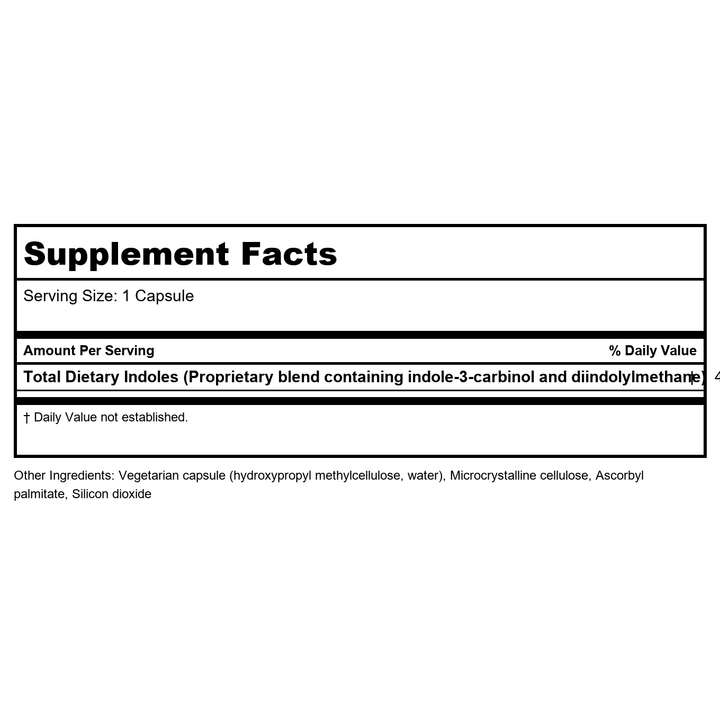 Klaire Labs Indole Forté 60 Vcaps - Supplement Facts panel
