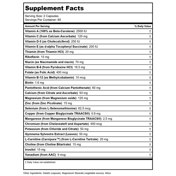 Now Foods True Balance 120 Vcaps - 3380 - 2 Pack - Supplement Facts panel