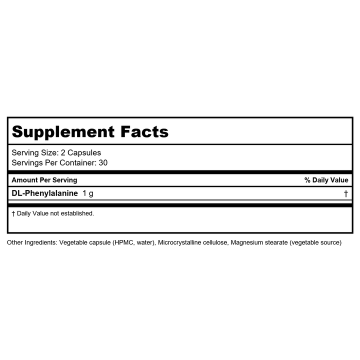 NeuroScience Focus DL 60 Capsules - Supplement Facts panel
