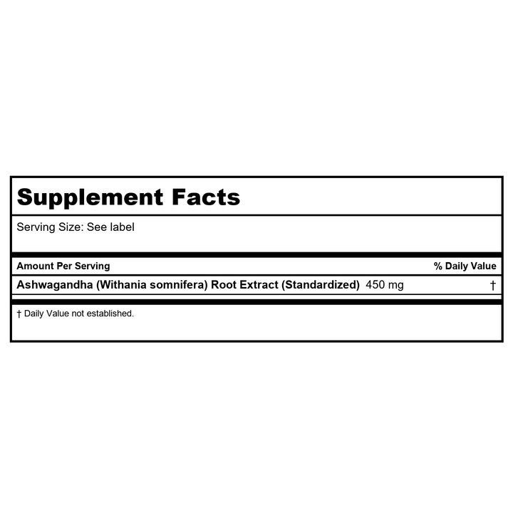 Now Foods Ashwagandha 450 mg 90 Vcaps - 4603 - 2 Pack - Supplement Facts panel