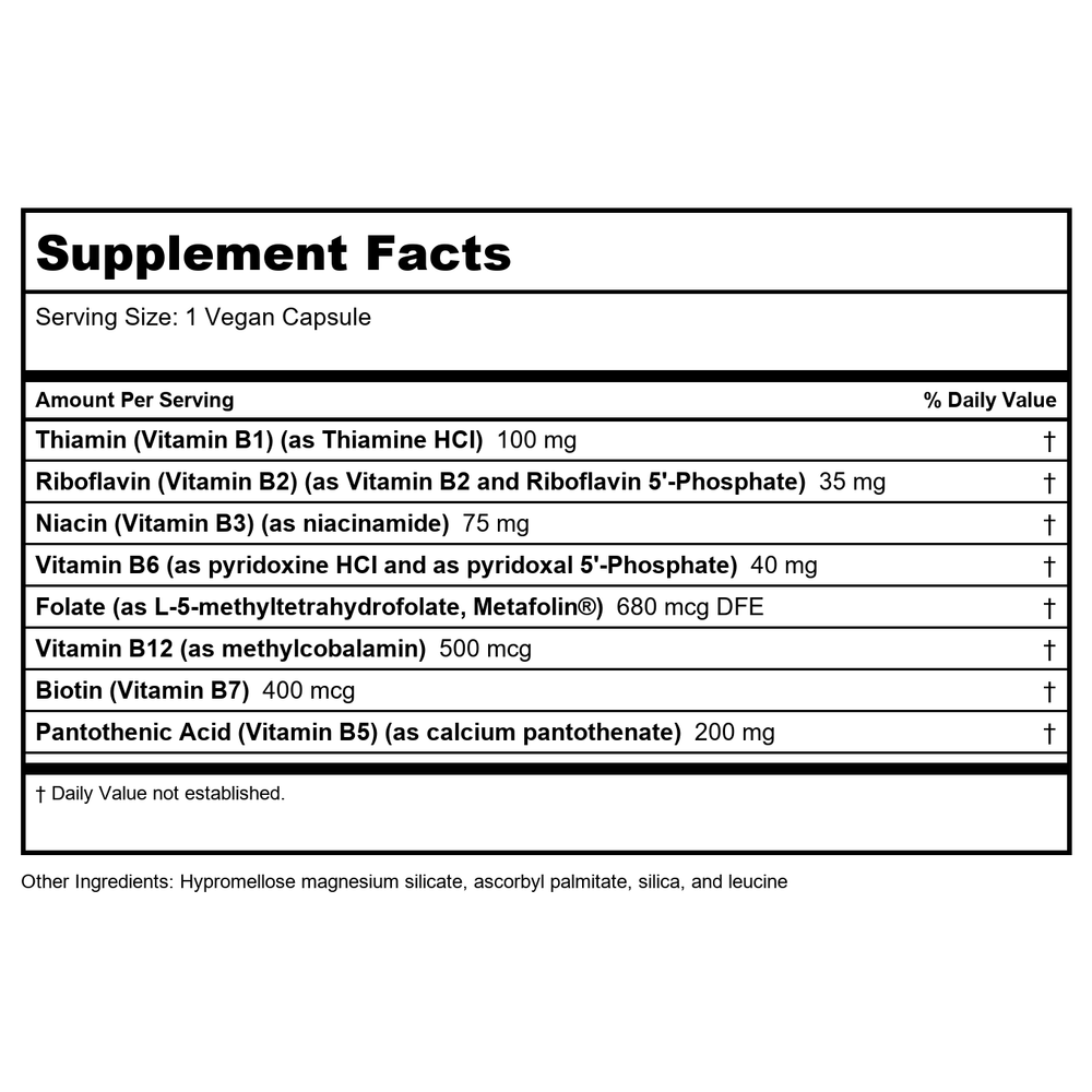 Vital Nutrients Vitamin B-12 1000 mcg 100 Vcaps - Supplement Facts panel