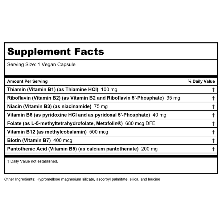 Vital Nutrients Vitamin B-12 1000 mcg 100 Vcaps - Supplement Facts panel