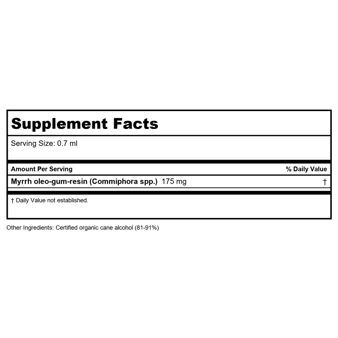 Herb Pharm Myrrh 4oz - Supplement Facts panel