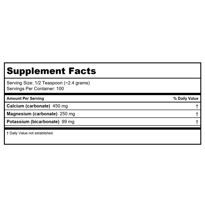 Ecological Formulas Tri-Salts 200 Grams - Supplement Facts panel