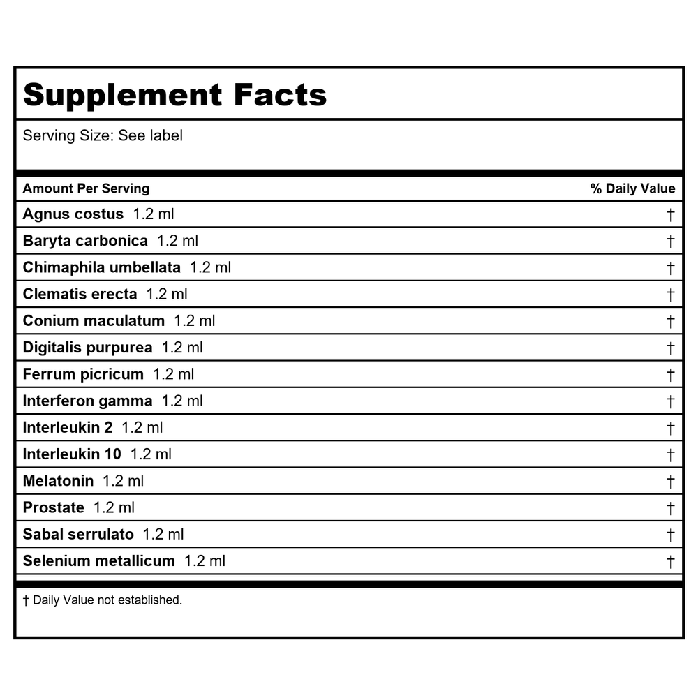 Guna Biotherapeutics Awareness 1oz - Supplement Facts panel
