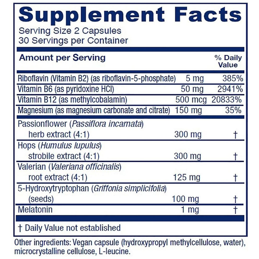 Vitanica SleepBlend 60 Vcaps - Supplement Facts panel