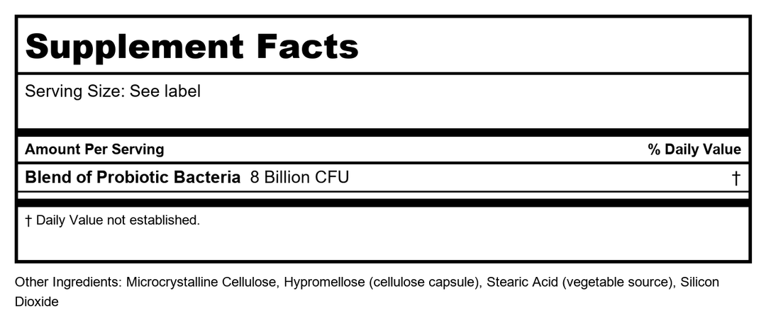 Now Foods 8 Billion Acidophilus &amp; Bifidus 120 Vcaps - 2932 - 3 Pack - Supplement Facts panel