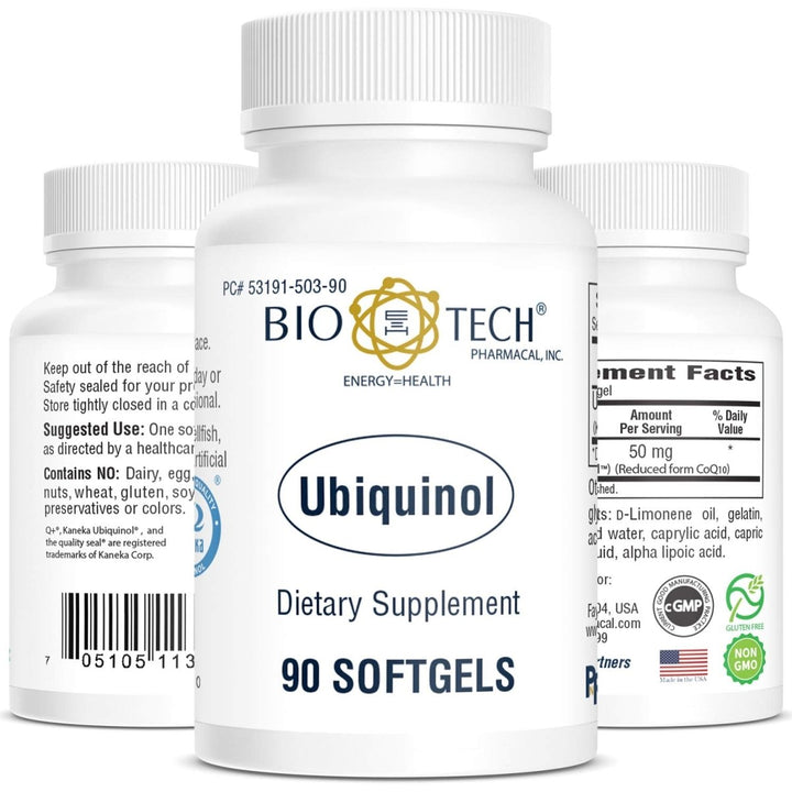 Biotech Ubiquinol 90 Softgels - Supplement Facts panel