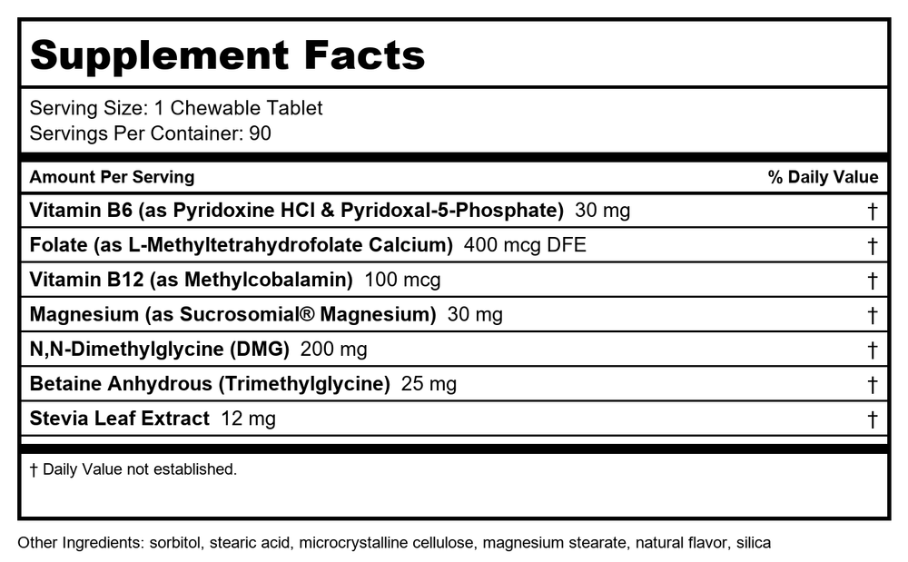 Little Davinci Focus Chewable 90 Tablets - Supplement Facts panel