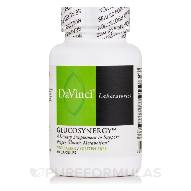 Davinci Glucosynergy 60 Capsules - Supplement Facts panel