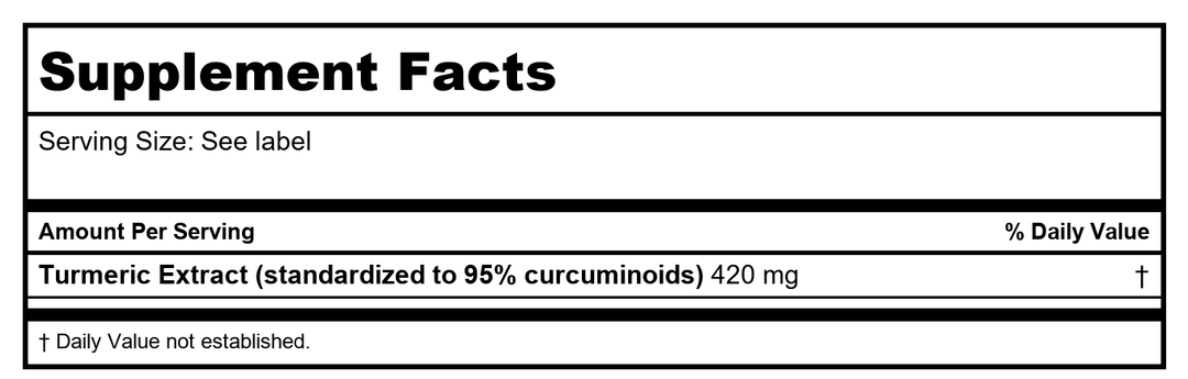 Apex Energetics Turmero-XL Active 16 oz - K109 - Supplement Facts panel