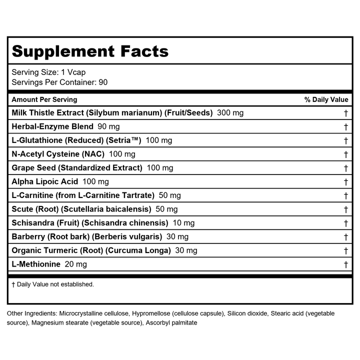 Now Foods Liver Refresh 90 Vcaps - 2448 - 2 Pack - Supplement Facts panel