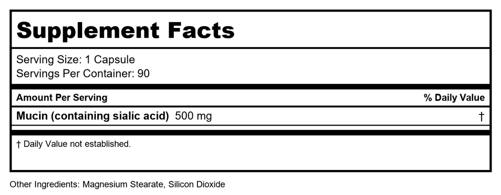 Ecological Formulas Sialex 90 Capsules - Supplement Facts panel