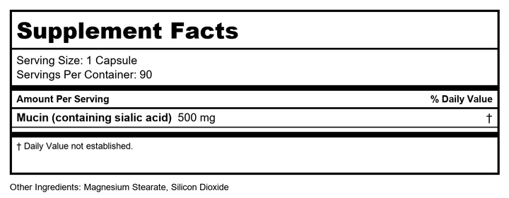 Ecological Formulas Sialex 90 Capsules - Supplement Facts panel