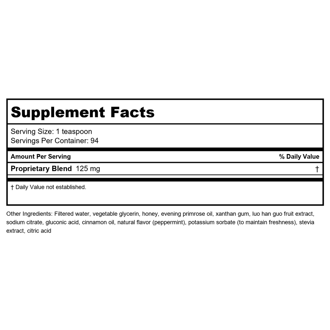 Apex Energetics Nitric Balance Peppermint 16 oz - K62 - - Supplement Facts panel