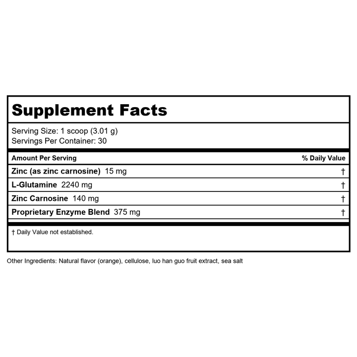 Apex Energetics RepairVite-SE 3.18 oz - K98 - Supplement Facts panel