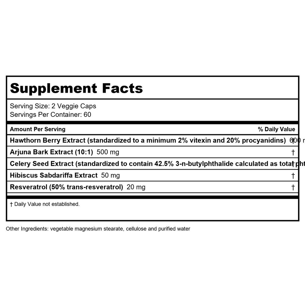 Biospec Arterial-Ease 60 Vcaps - 963 - Supplement Facts panel