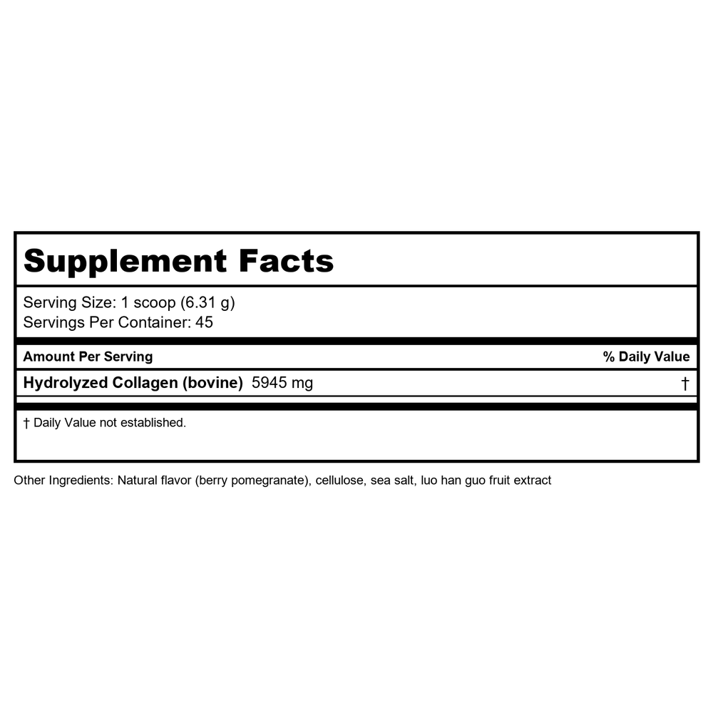 Apex Energetics Collagen ProteinVite 0.63 Pounds - K107 - Supplement Facts panel