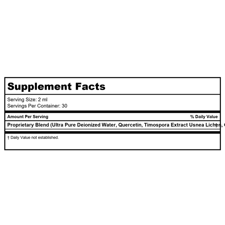 Results RNA Quercetin Seasonal Extra Strength 2oz - Supplement Facts panel