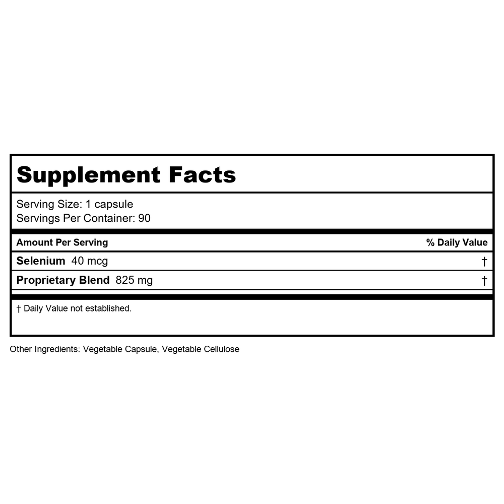 Apex Energetics Glutathione Recycler 90 Capsules - K57 - Supplement Facts panel
