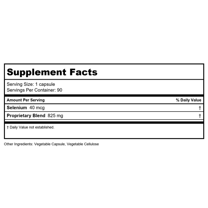 Apex Energetics Glutathione Recycler 90 Capsules - K57 - Supplement Facts panel