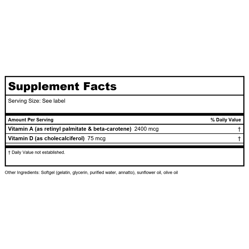 Apex Energetics AD-Pro 120 Softgels - K119 - - Supplement Facts panel