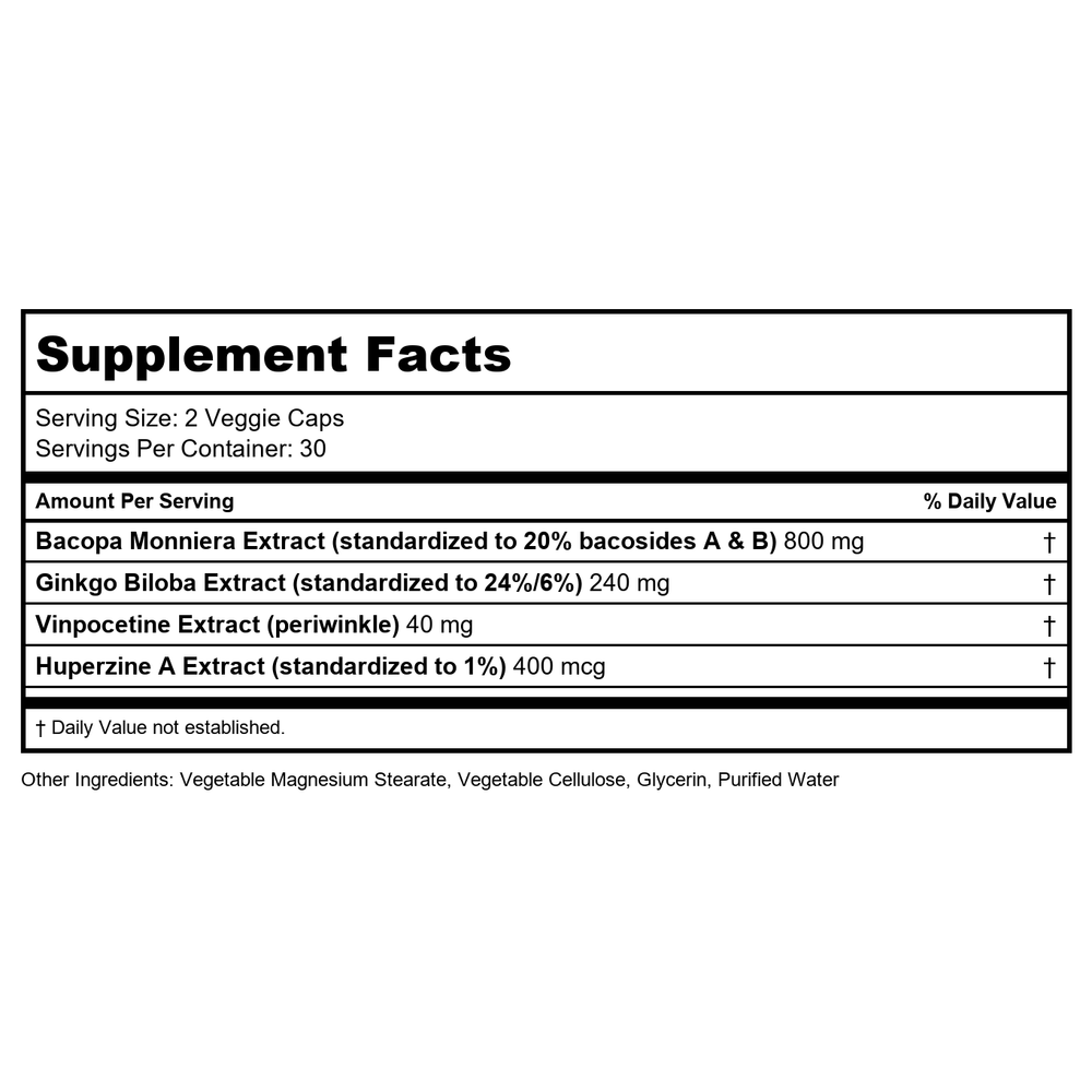 Biospec Ad-Focus HP 60 Capsules - Supplement Facts panel