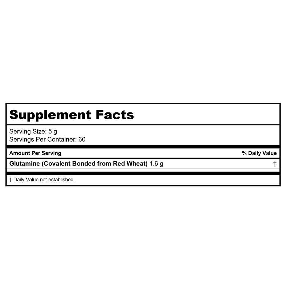 Well Wisdom GlutImmune 300 Grams - - Supplement Facts panel