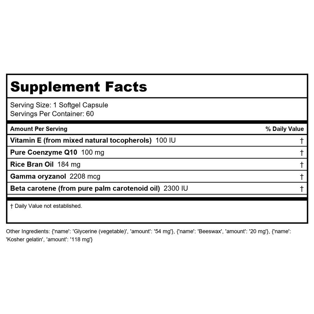 Perque Mito Guard 100 Plus 60 Softgels - Supplement Facts panel