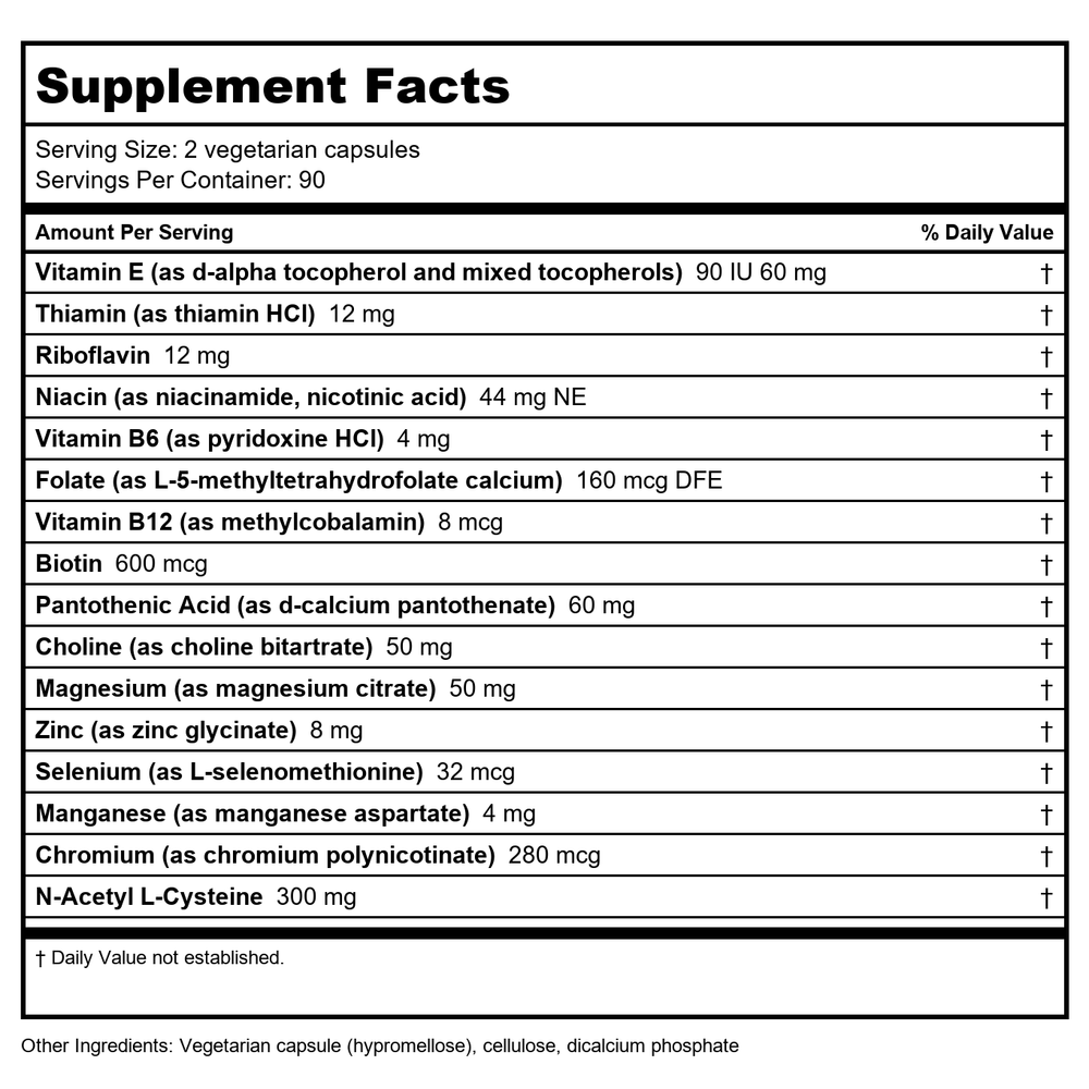 Apex Energetics Glysen 180 Vcaps - K01 - Supplement Facts panel
