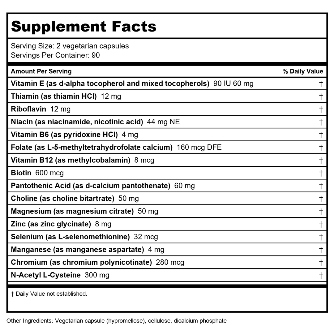 Apex Energetics Glysen 180 Vcaps - K01 - Supplement Facts panel