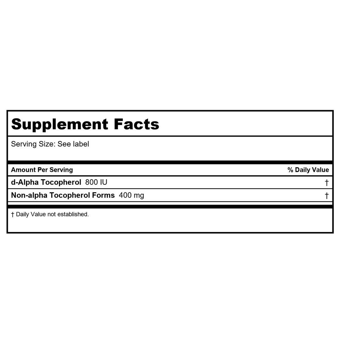 Ortho Molecular Natural Vitamin E Mixed Tocopherols 120 Softgels - - Supplement Facts panel