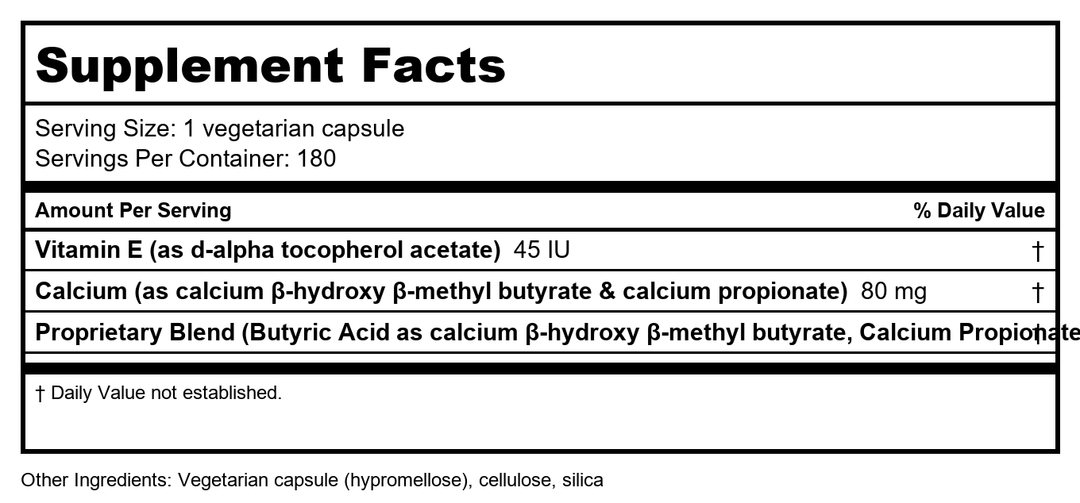 Apex Energetics EnteroVite 180 Capsules - K100 - Supplement Facts panel