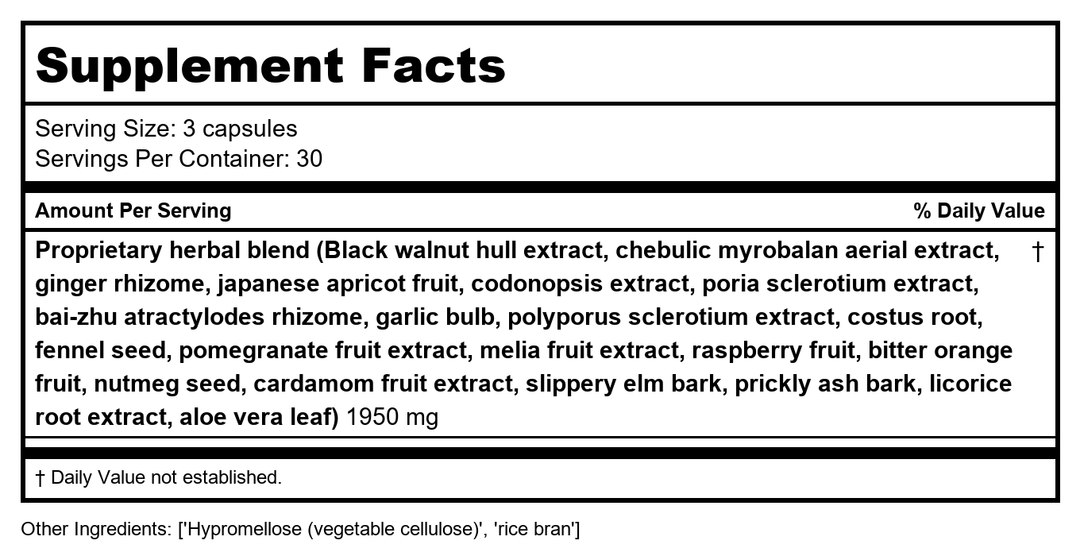 Health Concerns Aloe 22 90 Tablets - Supplement Facts panel