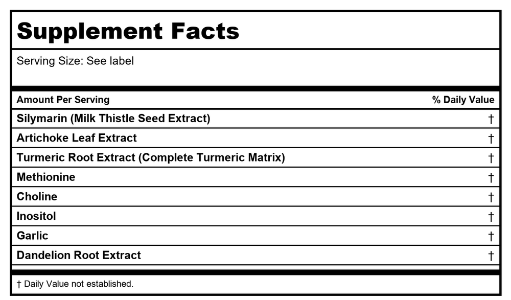 Ortho Molecular PhytoCore 20 Capsules - Supplement Facts panel