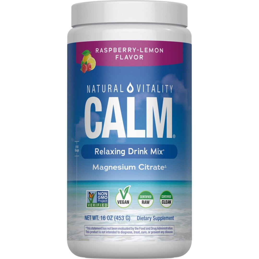 Natural Vitality Calm Raspberry Lemon 16 oz - Supplement Facts panel
