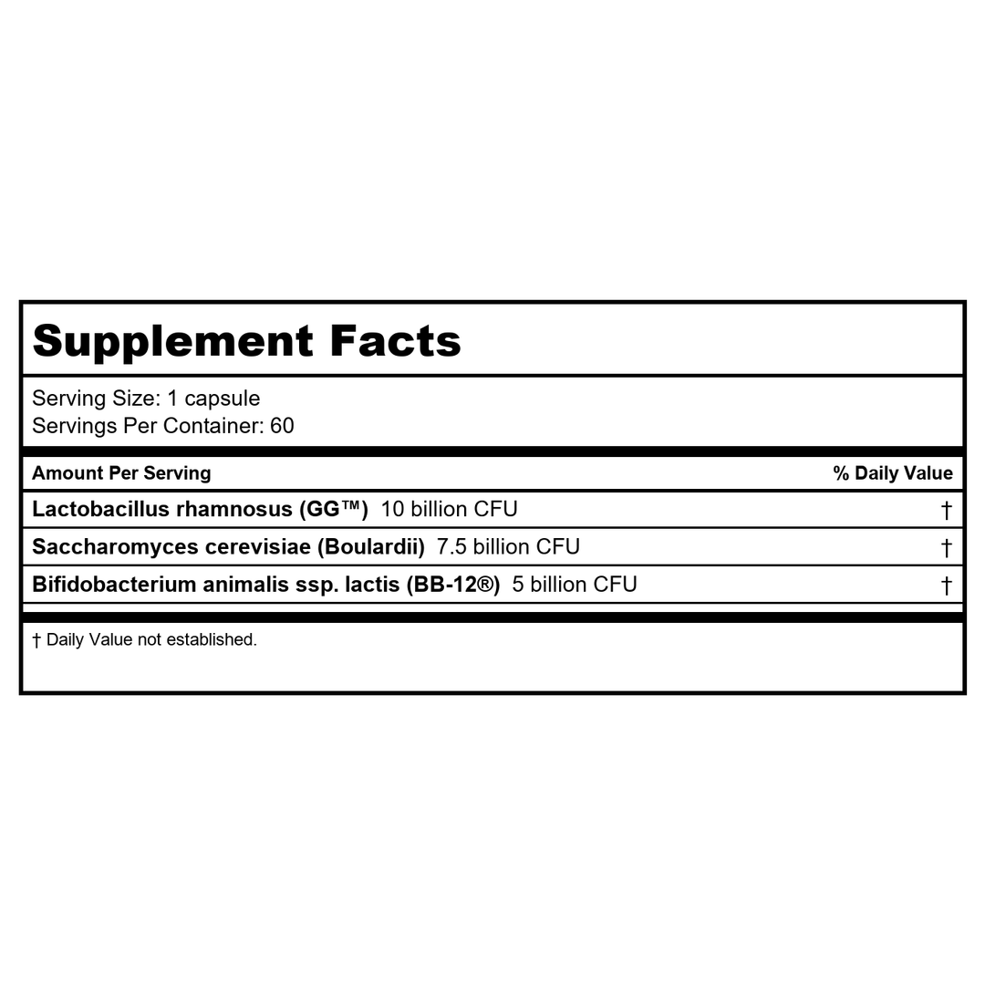 Metagenics UltraFlora Intensive Care 60 Capsules - 2 Pack - Supplement Facts panel
