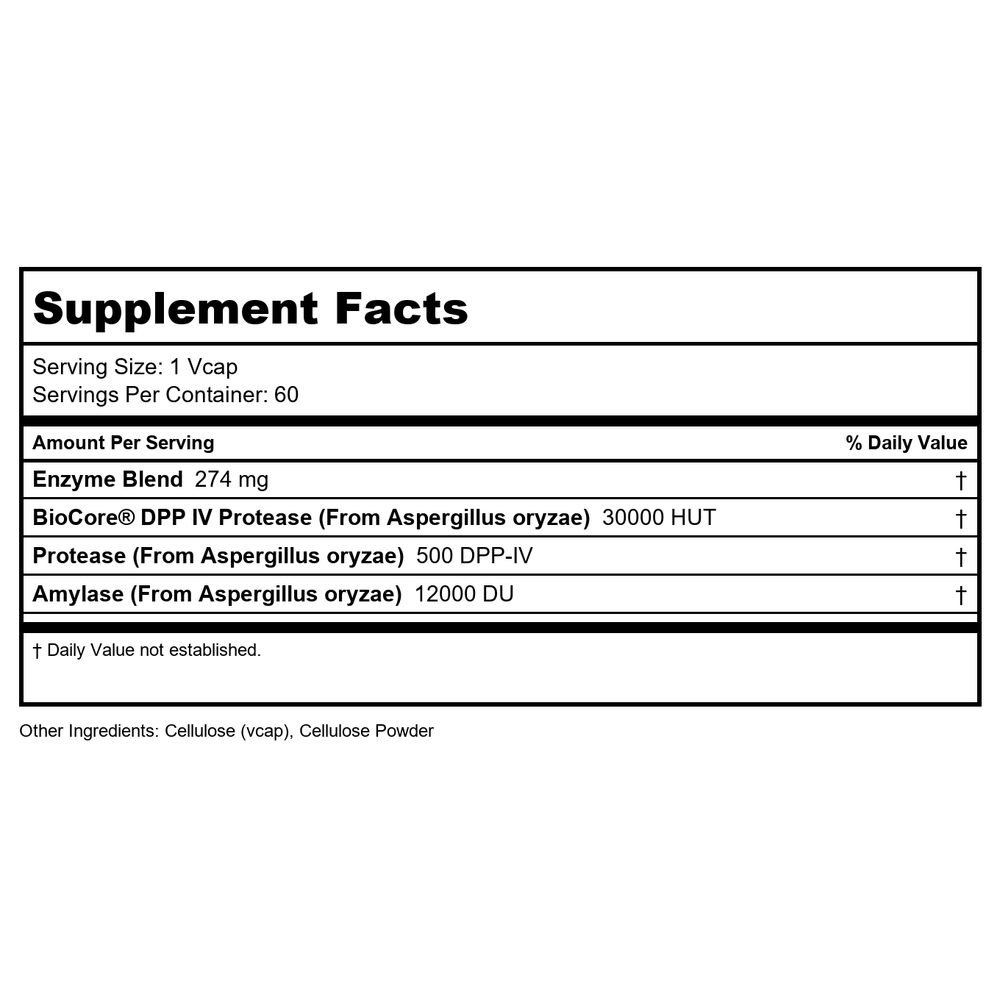 Now Foods Gluten Digest 60 Vcaps - 2959 - 2 Pack - Supplement Facts panel