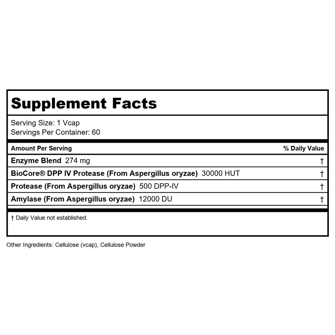 Now Foods Gluten Digest 60 Vcaps - 2959 - 2 Pack - Supplement Facts panel