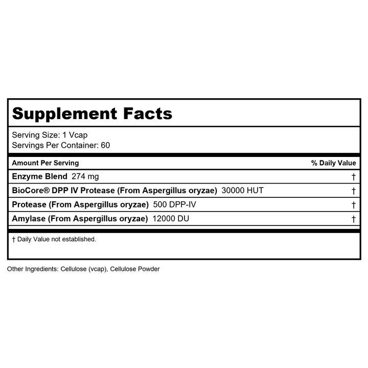 Now Foods Gluten Digest 60 Vcaps - 2959 - 2 Pack - Supplement Facts panel