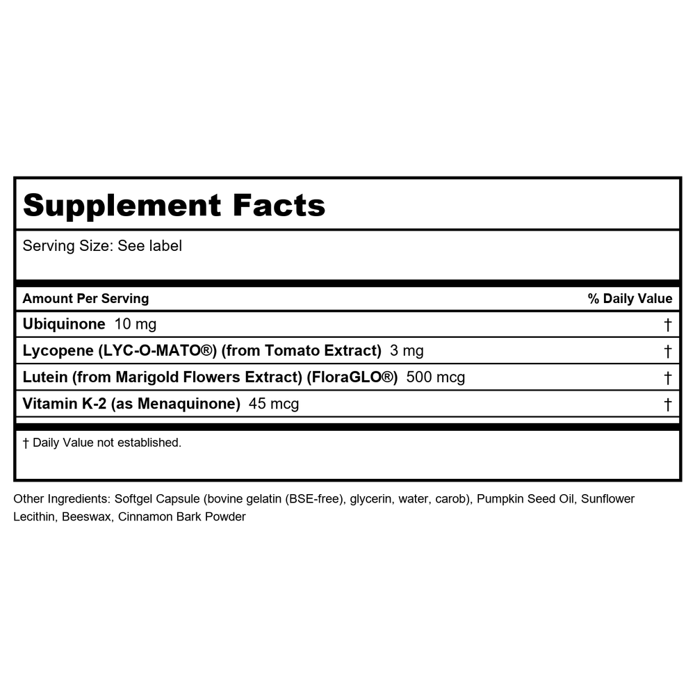Now Foods ADAM Men's Multiple Vitamin 180 Softgels - 3881 - 2 Pack - Supplement Facts panel