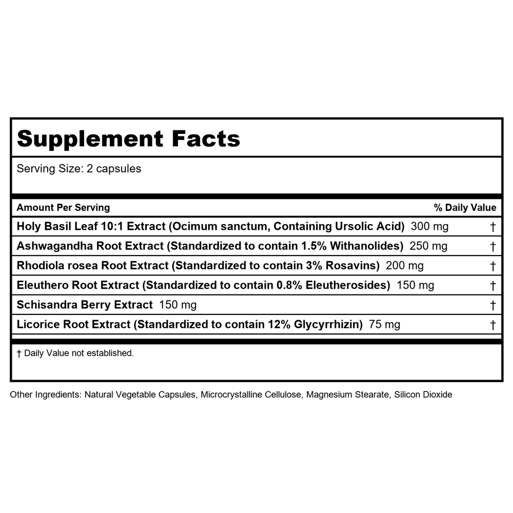 Ortho Molecular TruAdapt 60 Capsules - B09M95N4HN - Supplement Facts panel