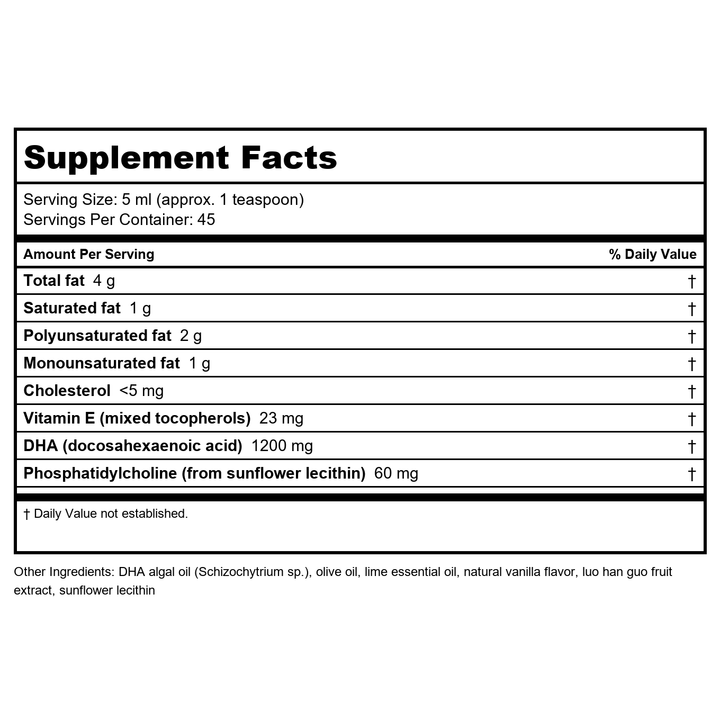 Apex Energetics Phyto Brain-E XL 8oz - K123 - - Supplement Facts panel