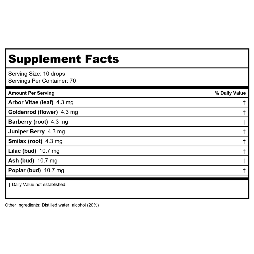 Apex Energetics KDN-MAX 1oz - H02 - - Supplement Facts panel