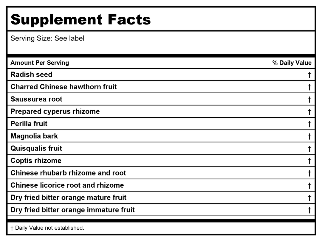 Kan Herb Chinese Modular Solutions Purge Qi 2oz - Supplement Facts panel