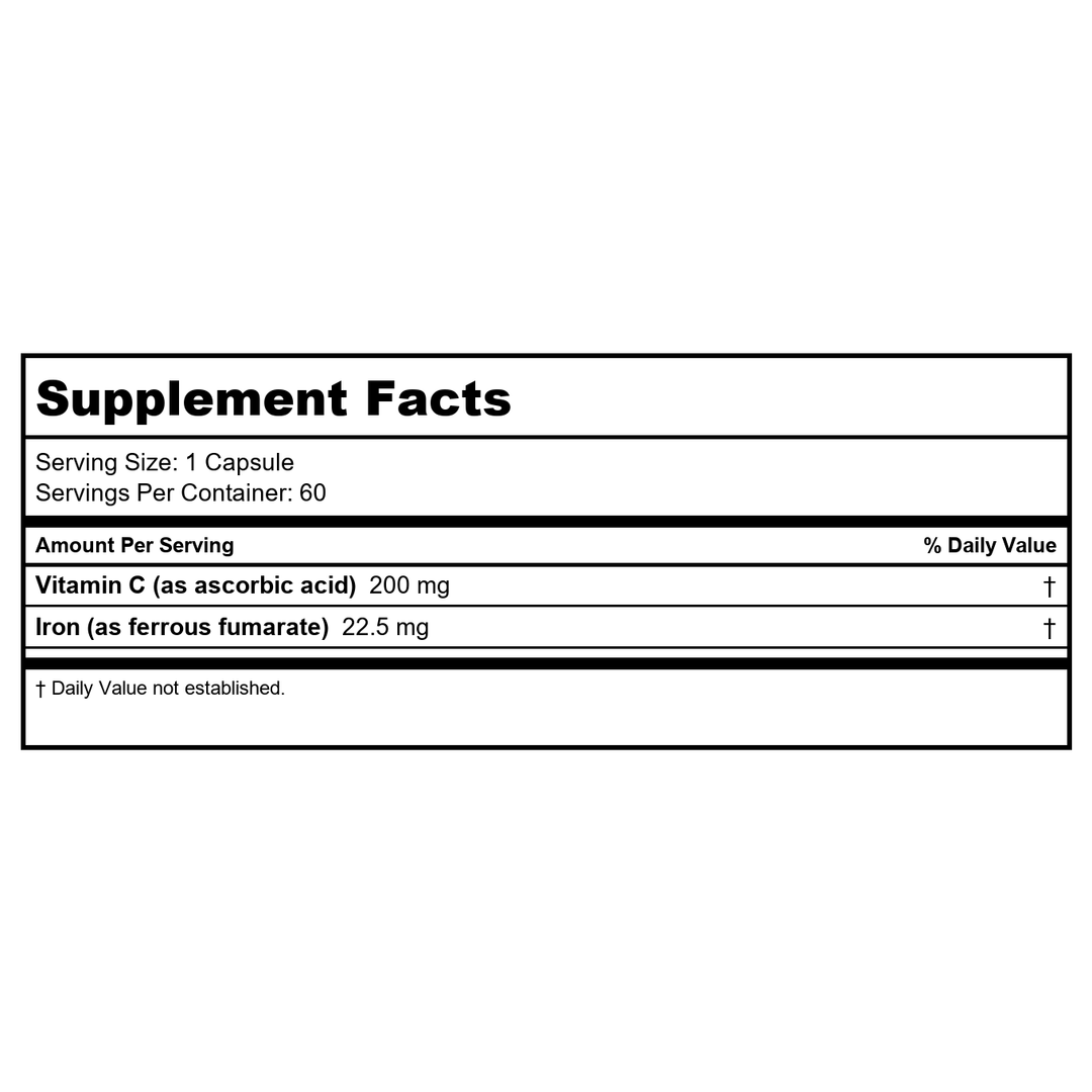 Bariatric Advantage HemaVantage Iron 60 Tab - B00OFEW9FQ - Supplement Facts panel
