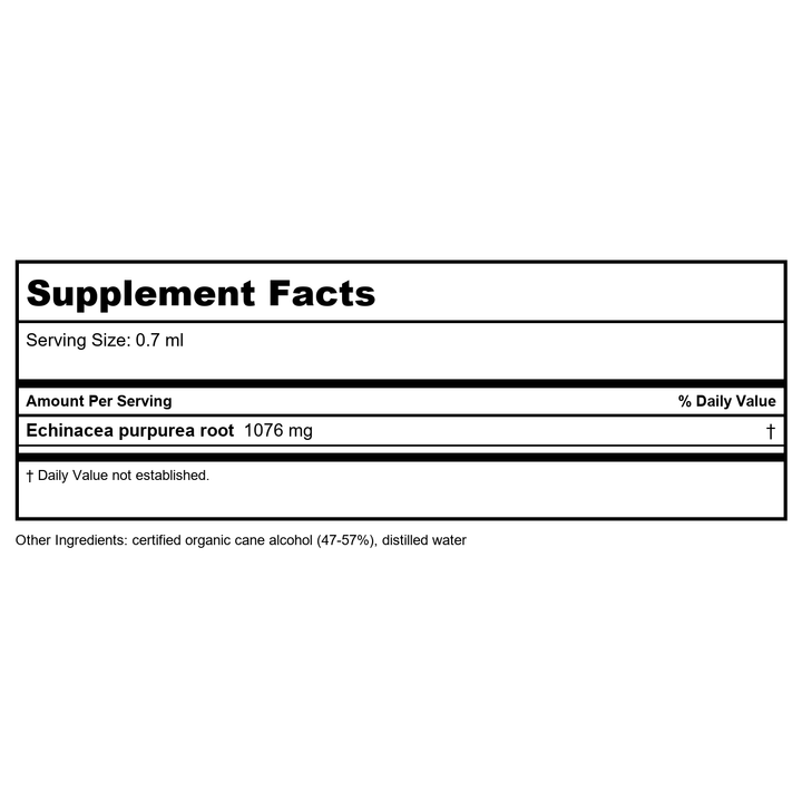 Herb Pharm Super Echinacea 2oz - Supplement Facts panel