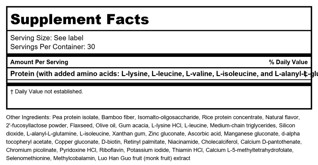 Metagenics UltraGI Replenish Vanilla 30 Servings - - Supplement Facts panel