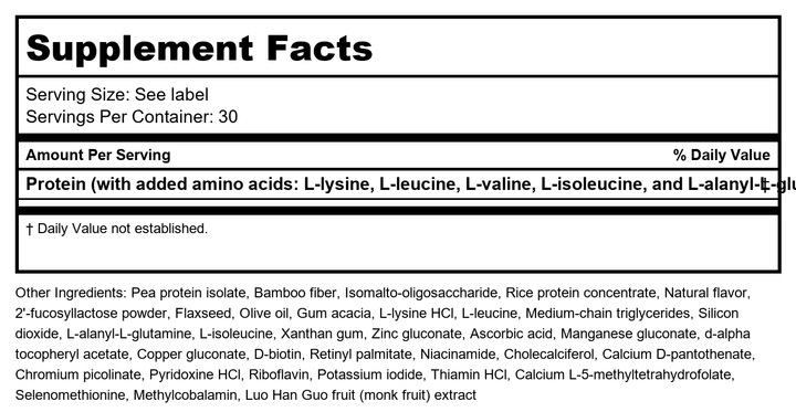 Metagenics UltraGI Replenish Vanilla 30 Servings - - Supplement Facts panel