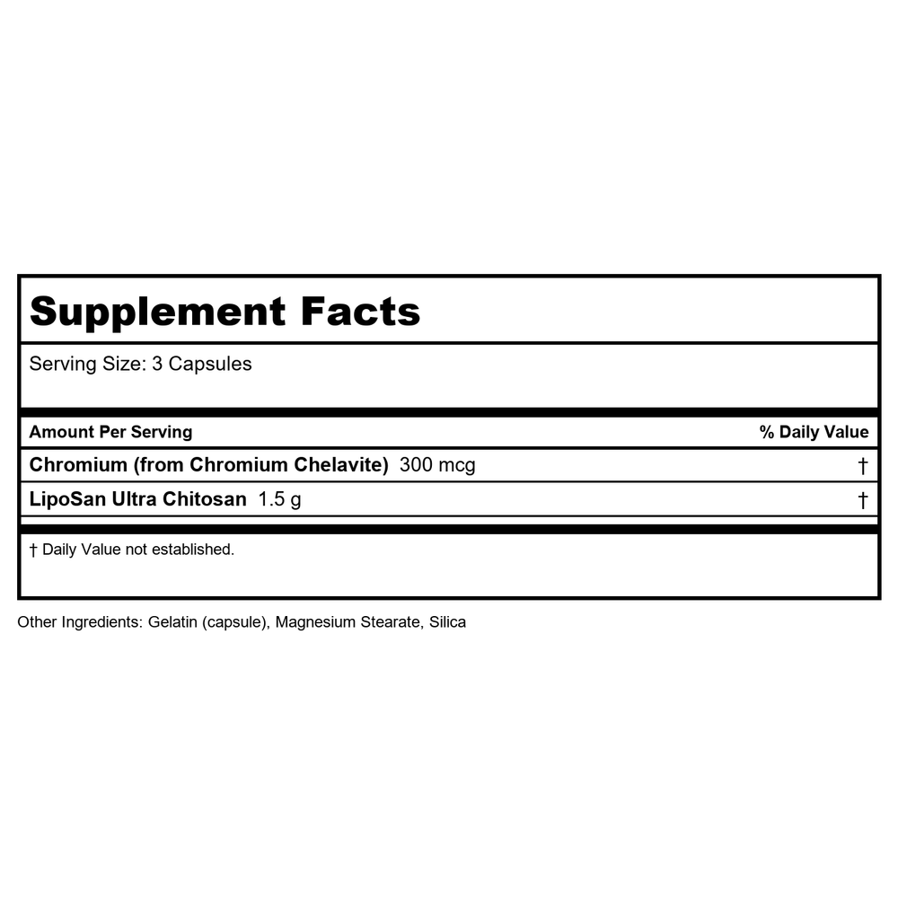 Now Foods Chitosan 500 mg plus Chromium 240 Vcaps - 2026 - 2 Pack - - Supplement Facts panel